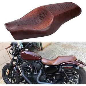 NEW Rich Choices Motorcycle Driver Passenger Two Up Seat Harley Sportster Brown